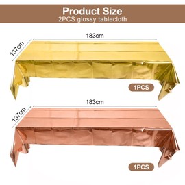 VEHYEGOI 2Pcs Glossy Tablecloths, Table Decoration Birthday, Birthday Tablecloth, Birthday Decorations For Women, Pink Table Decorations, Table Decoration Party, Pink Party Decorations