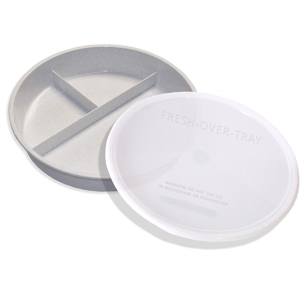Rehabilitation Advantage High Sided Partitioned Dish with Lid, Gray