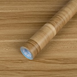 Decoroom Wood Contact Paper Peel and Stick Vinyl Wrap Faux Brown Wooden Grain Waterproof Wallpaper Self Adhesive Removable Wall Paper for Cabinets Shelf Countertops Kitchen Home Decor 17.7" X 393.7"