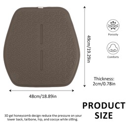 LY4U Large Gel Seat Cushion, Breathable 3D Surface Car Seat Cushion for Long Driving, Relieve Sitting Pressure for Home Office Chair/Wheelchair, Brown