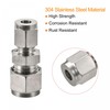 sourcing map Compression Tube Fitting 304 Stainless Steel 6mm x
