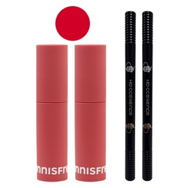 Innisfree Airy Matte Tint 4 2 apple red + 2 dark brown eyebrows / 이니스프리 에어리 매트 틴트 4 애플 레드 2개+아이브로우 흑갈색 2개
