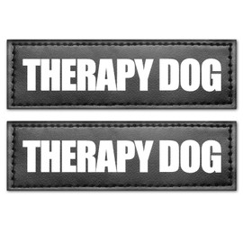 WINSEE Service Dog Patches Therapy Dog Patch for Service Vest Dog Harness(2 Pack, L)