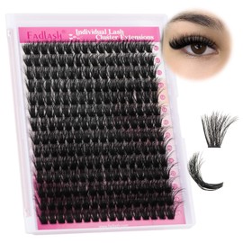 FADLASH Lash Clusters 100D Thick Eyelash Clusters Volume Cluster Eyelash Extensions 12-18mm Individual Lashes C Curl Lash Extension Clusters 3D Effect (100D-0.07-C,12-18mm)
