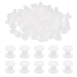 PATIKIL 5mm Chicago Screws, 40 Sets Plastic Chicago Screws Slotted Head Binding Post 5.5mm OD Screw Bolts Leather Rivets Fasteners Connectors White for Leather Belt Scrapbook Photo Albums