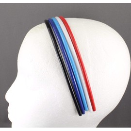 Set pack of 5 headband plastic thin skinny narrow grip teeth Black Blue Red Aqua