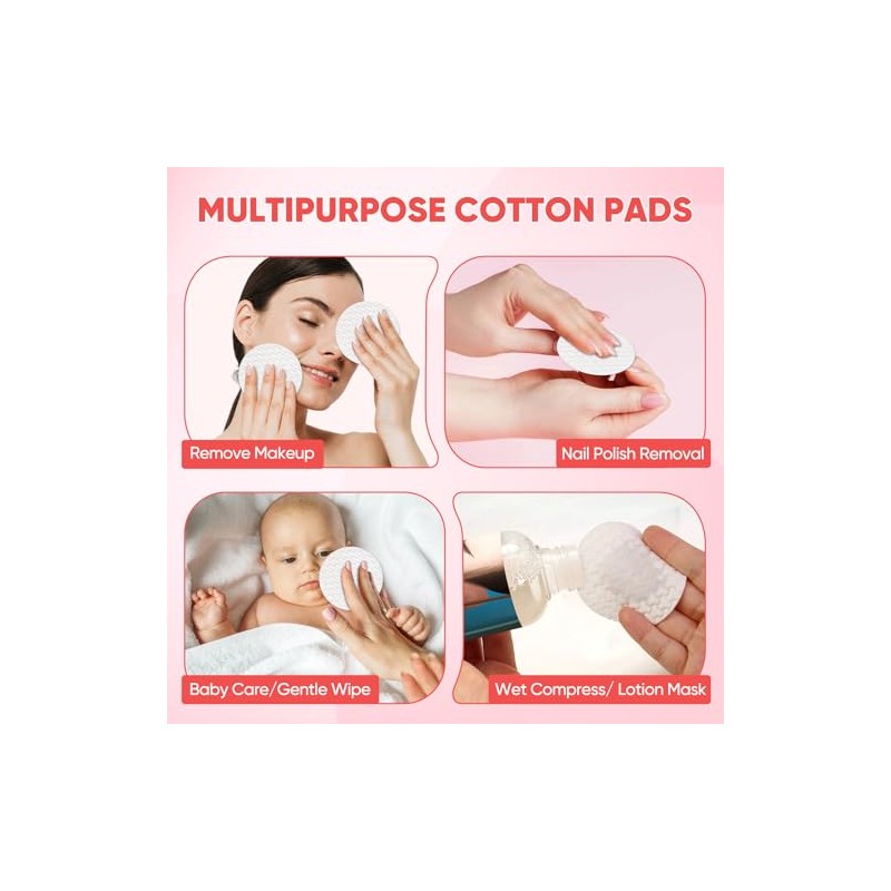 ICOTLE 200 rondas grandes de algodón, almohadillas de algodón 100%