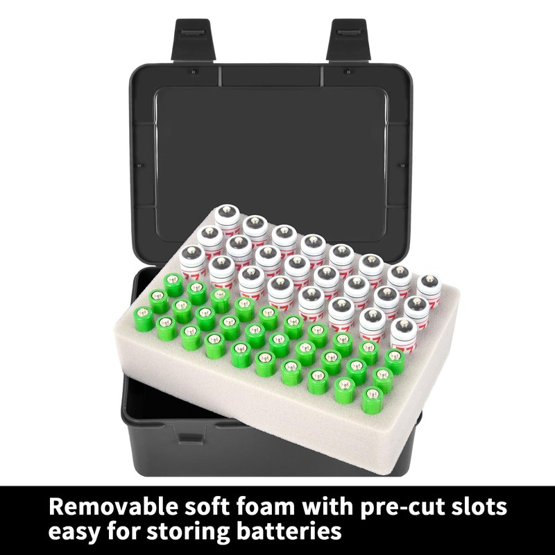 FULLCASE Battery Storage Organizer Holder Holds 54 AA AAA Batteries,