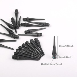 Deetenks Soft Dart Tips 100 PCS 2BA Thread Plastic Soft Tip Soft Dart Tips Replacement Dart Accessories for Dartboard Darts