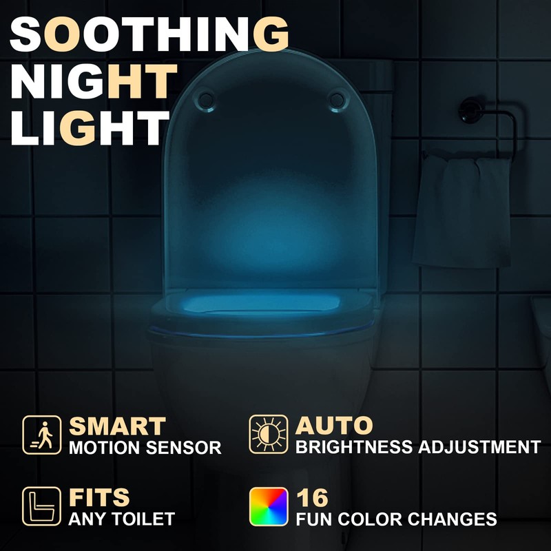 MIEFL Toilet Light Motion Sensor Activated 16 Colors Changing, 3
