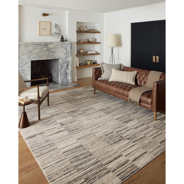 Loloi II Darby Collection DAR-01 Charcoal/Sand 2'-7" x 4' Accent