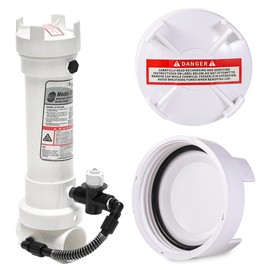 Aquatonics Pool Chlorinator Lid with O-Ring – White Threaded Filter Cap with O-Ring R172009 Replacement for R172008W Rainbow Chlorine/Bromine Pool and Spa Feeder – Heavy-Duty Rust-Resistant