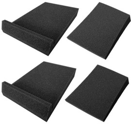 Mybecca Studio Monitor Isolation Pads, Suitable for 8" inch Speakers, 2 Pads Acoustic Foam for Significant Sound Improvement, Prevent Vibrations and Fits most Stands (2" x 8" x 12") - Color: Charcoal