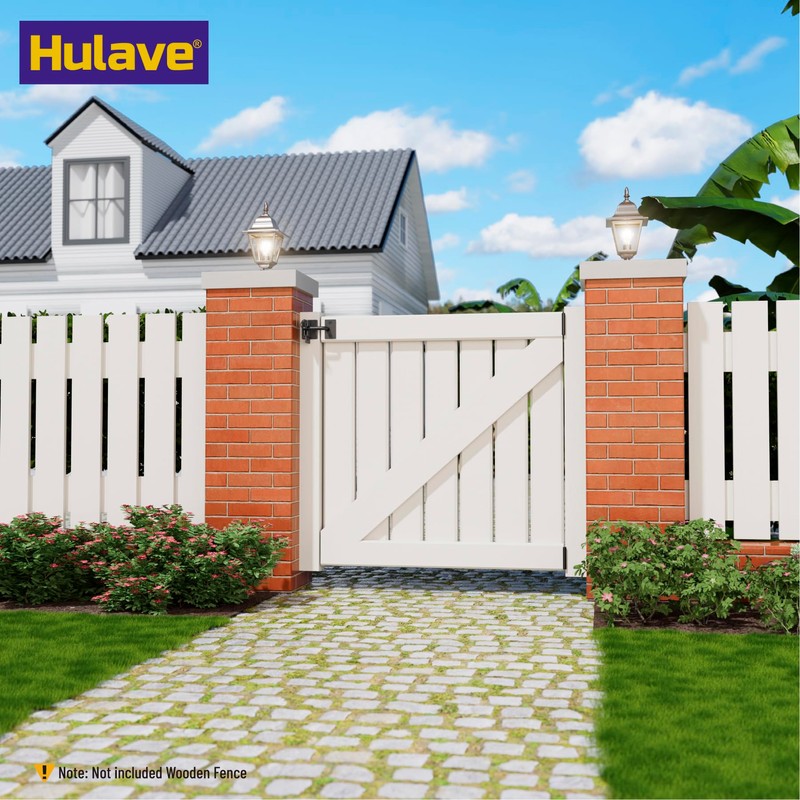 Hulave 304 Stainless Steel Fence Gate Latch, Self-Locking Gravity Gate