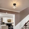 Goeco 2 Pack Crystal Ceiling Light, Modern Industrial Semi Flush