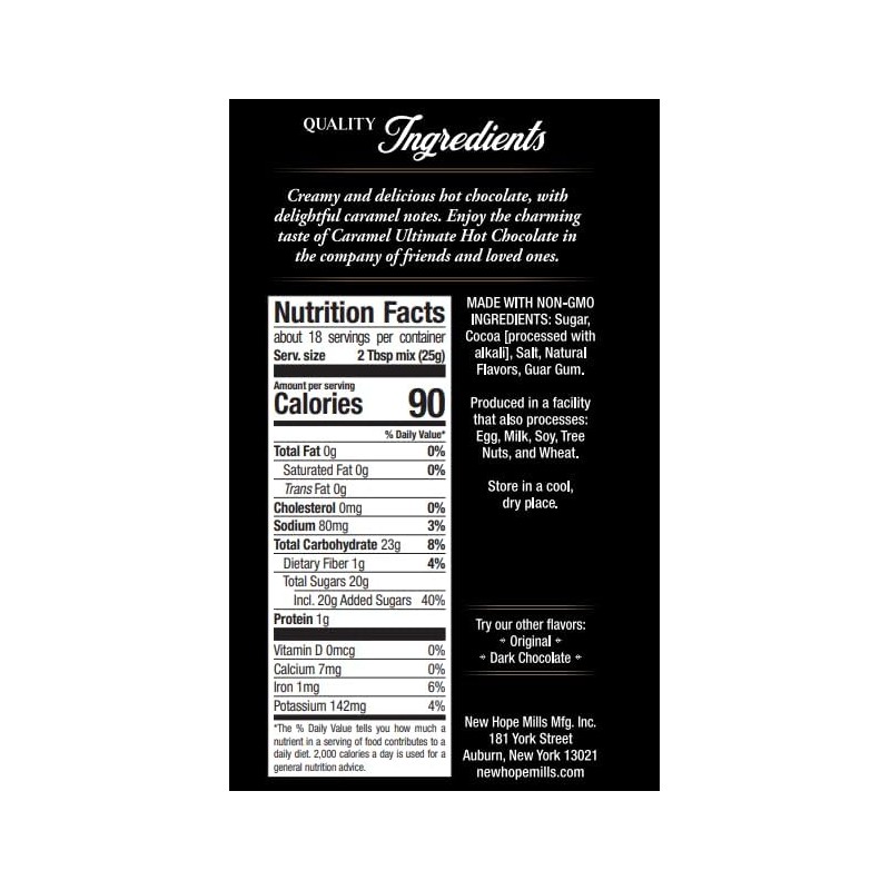 Ultimate Hot Chocolate, By NEW HOPE MILLS, NON-GMO, 16oz, Vegan