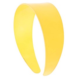 Yellow 2 Inch Hard Plastic Headband with Teeth Women and Girls wide Hair band (Motique Accessories)