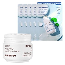 Innisfree Super Volcanic Pore Mask + Retinol Cica Trace Ampoule Gel Mask (23mL) 5 sheets / 이니스프리 수퍼 화산송이 모공 마스크+레티놀 시카 흔적 앰플 겔 마스크 (23mL) 5매