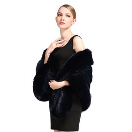 BEAUTELICATE Women's Faux Fur Shawl Wrap Stoles for Bridal Wedding Dresses