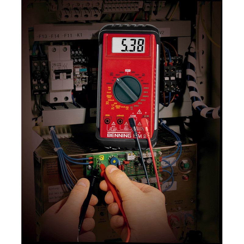 Benning 044028"MM 2" Digital Multimeter, Red/Black
