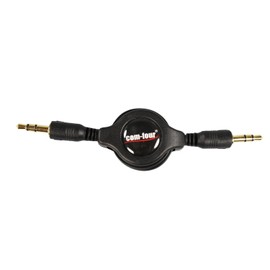 Com-four AUX Audio Cable 2 x 3.5 mm Stereo Jack Telescopic/Immersible with Gilded Contacts Black 80cm - 1 Stück