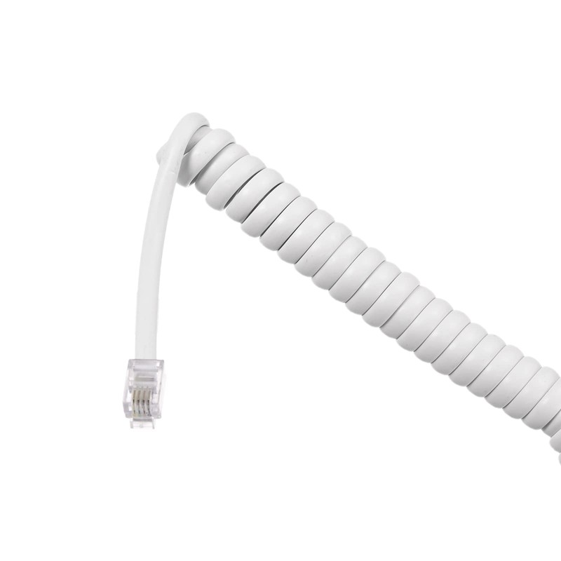 sourcing map Telephone Handgerät Kabel 4P4C 22.97Ft Coiled Cable for