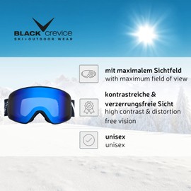Black Crevice Unisex - Schladming Adult Ski Goggles White/Blue, Size L (Head Circumference 58-61cm)