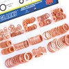 Glarks 300Pcs 12 Size Metric Flat Ring Copper Sealing Washers