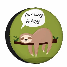 Sloth Spare Tire Cover 15 inch Wheel Cute Lazy Sloth Protectors Weatherproof Universal for Trailer Tire Cover Rv SUV Truck Camper Travel Trailer