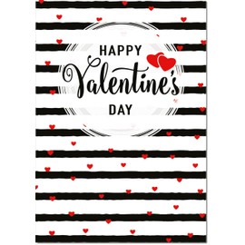 doodlecards Valentine's Day Card Love Hearts and Stripes Large A4 Size with Plain Envelope