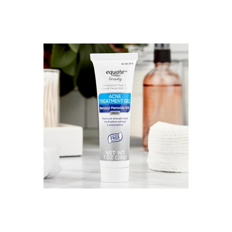 Equate 10% Benzoyl Peroxide Acne Treatment Gel - 2 Pack