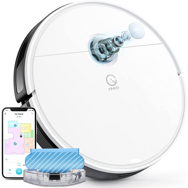 Yeedi vac x Robot Vacuum - Ultra-Slim Design, Powerful 3000Pa Suction, Carpet Detection, Smart Mapping - Ideal for Carpet, Hard Floor Cleaning, Pets - Alexa Compatible, Wi-Fi Connected