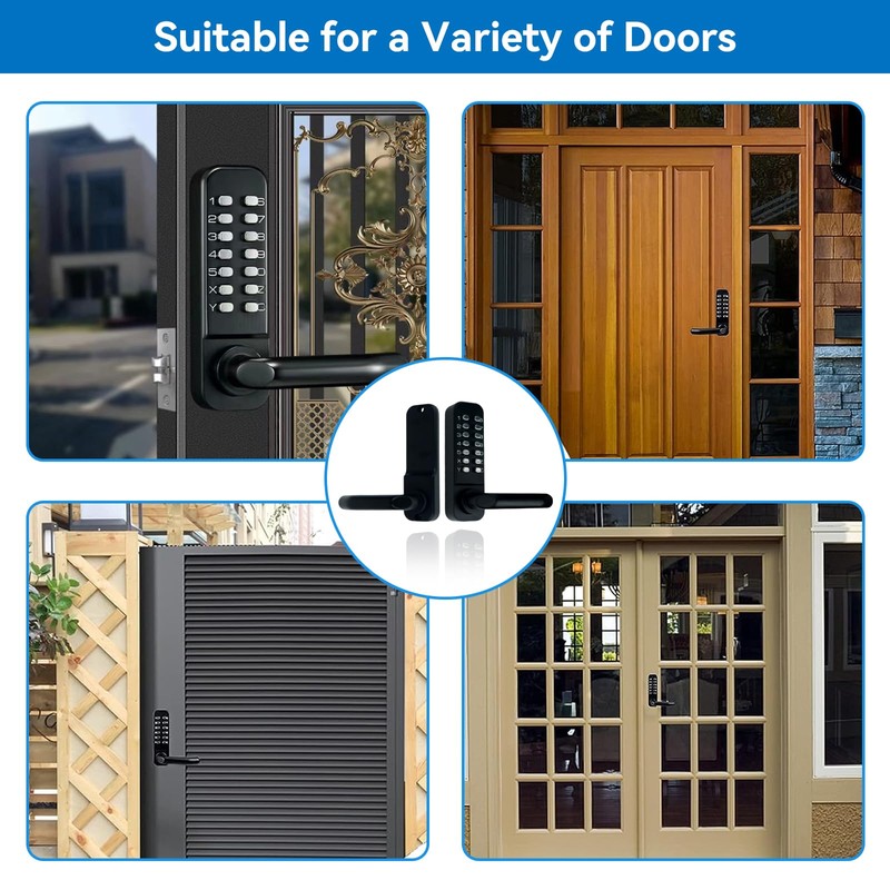 Gertrdti Keyless Entry Handle Set, Stainless Steel Keypad Front Door