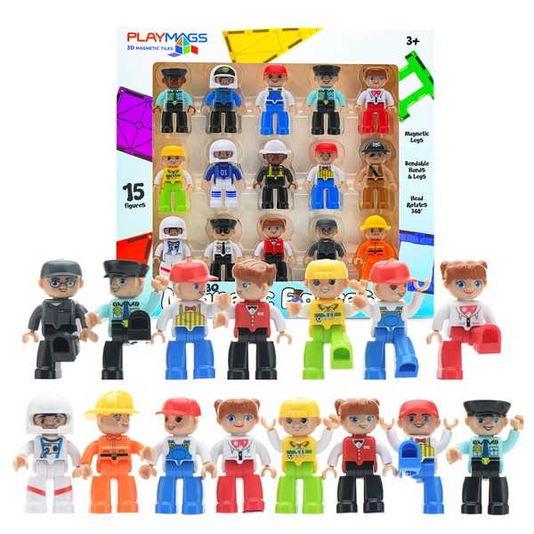 Playmags Playmags Large Magnetic Figures Community Set of 15 Pieces