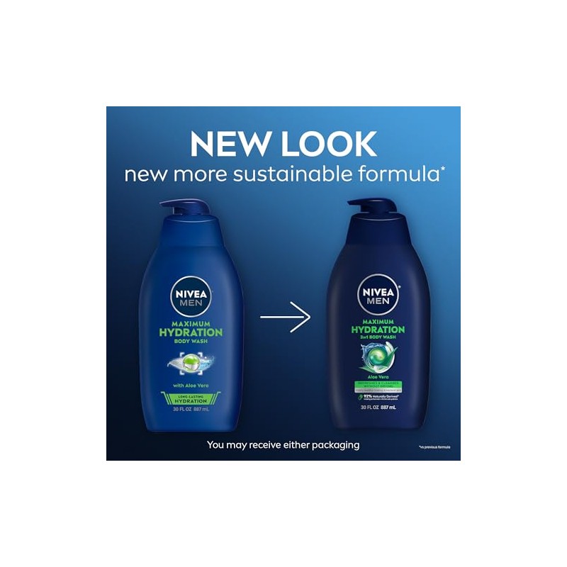 Nivea Men Maximum Hydration Body Wash, Aloe Vera Body Wash