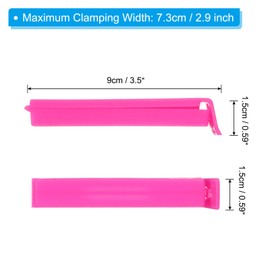 PATIKIL Sealing Clips 3.5 Inch, 10 Pack Reusable Plastic Bag Clamp Sealer for Home Kitchen Food Storage, Rose Red