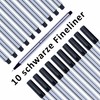 DRAW IN STYLE Fineliner Schwarz - 10er Pack - mit