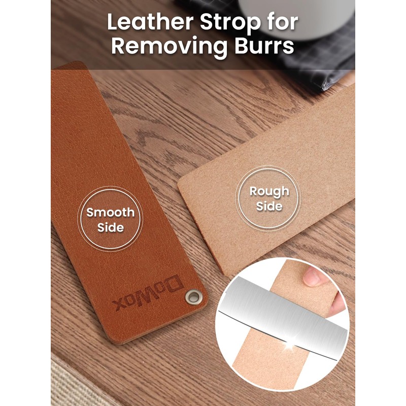 DOWOX Diamond Sharpening Stone Kit, 3 Side Grit 400/1000/8000 Knife