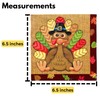 Iconikal Paper Disposable Party Napkins, Dinner Size, Thanksgiving Silly Turkey,