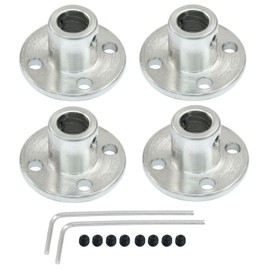 Hordion 6.35mm Flange Shaft Coupling Connector, Rigid Flange Coupling Model Coupler Shaft Axis Fittings for DIY RC Model Motors, 4 Pack