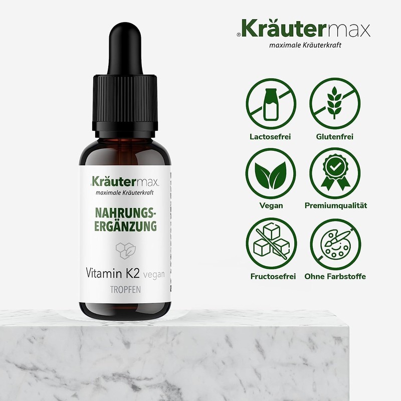 Kräutermax Vitamin K2 Drops MK7 All Trans Vitamin K2 High