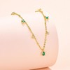 14K Gold Choker Necklace Green Crystal Pendant Necklace Teardrop Necklace