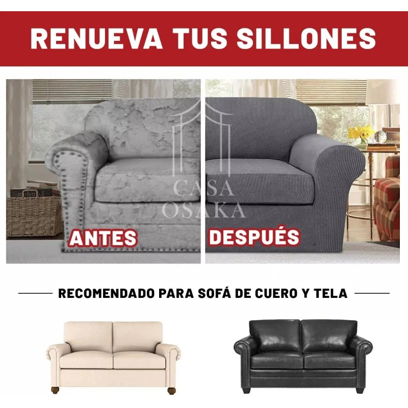 Protector Cubre Sala Elástico Ajustable Strech Fit -3 Pzas