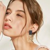 CYV Geometric Square Swirl Wire Spiral Drop Dangle Earrings For