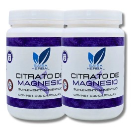 Citrato De Magnesio Pack De 2 Bolsas Con 500 Cápsulas C/u. Sabor Sin sabor