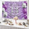 JOYKY Happy 13th Birthday Banner, Purple Silver 13th Birthday Party