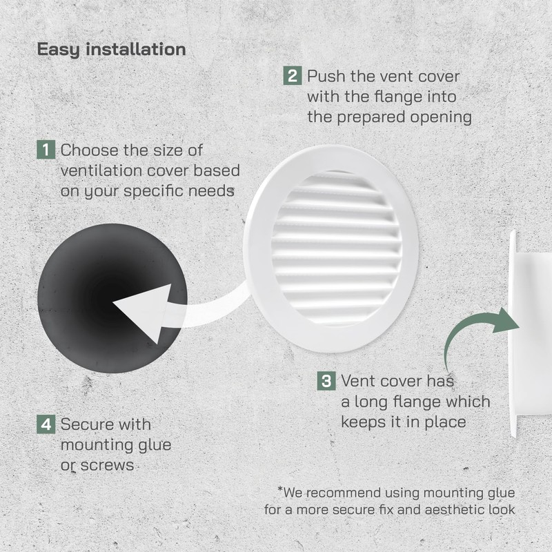 Vent Systems 4'' Inch White Pack of 5 Soffit Vent