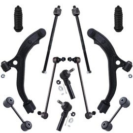 Detroit Axle - 12pc Front End Kit for Chrysler Town & Country Dodge Grand Caravan Plymouth Grand Voyager 2 Lower Control Arms w/Ball Joints 4 Inner & Outer Tie Rods 4 Front Rear Sway Bars 2 Boots