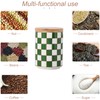 XYQXYQ Kitchen Countertop Ceramic Checkered Canisters,Black And White Food Storage