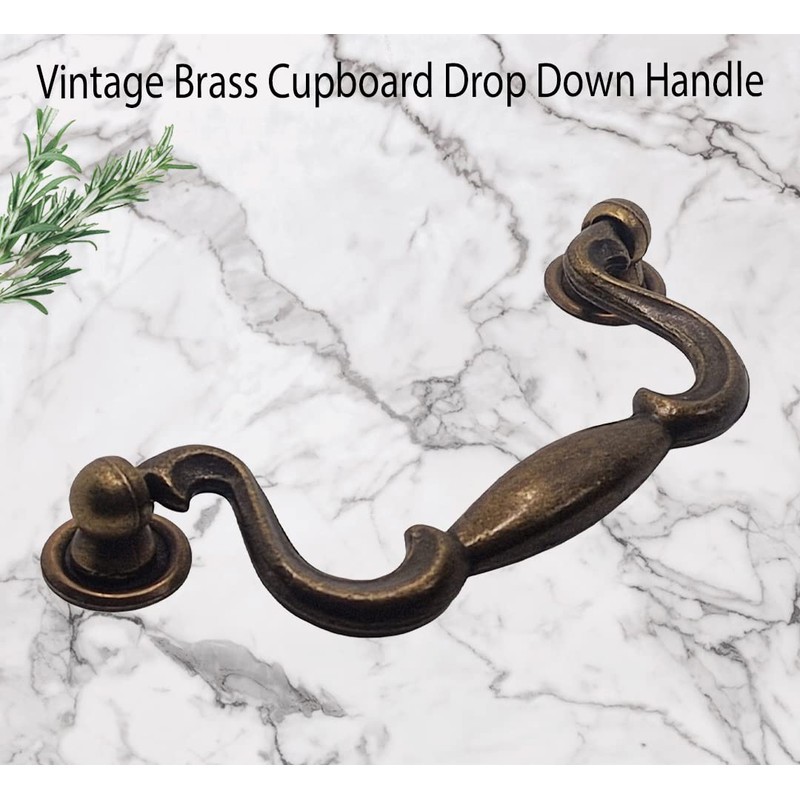 Universal Hardware Vintage Cabinet Brass Handle Drawer Drop Swan Neck